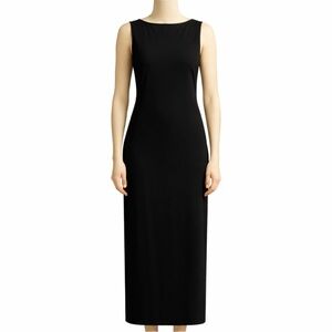 Banana Republic Classic Black Stretch Satin Column Dress NWT